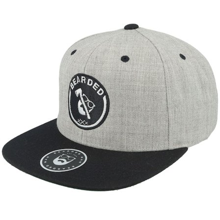 Bearded Man - Šedá snapback Kšiltovka - Axe Man Grey/Black Snapback @ Hatstore