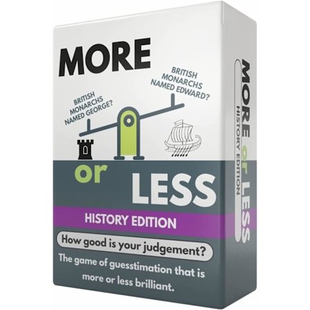 Mer eller Mindre Original Edition Kortspel - Hur Bra Är Ditt Omdöme? 2 Spelare + | Vuxna, Tonåringar & Barn | Historia Edition