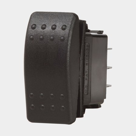 Interruttore a molla Blue Sea Systems Contura II Switch SPDT, 1-polo, (On)-Off-(On), 20 A (12 V) / 15 A (24 V), nero