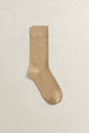 GANT Herren Gerippte Socken (43-45) Khaki