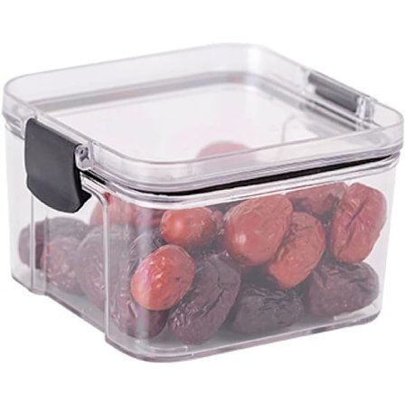 2 stk. Forseglende Dåser, Korn, Køkkenopbevaring, Fødevaregodkendte Transparente Plastdåser, Kasser, Snacks, Te, Tørvarer Opbevaringsdåser, 460ml