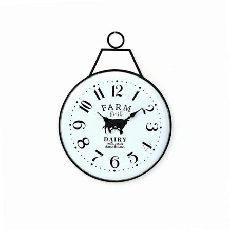 Järn väggklocka hem sovrum tyst klocka personlighet klocka, vit järn väggklocka, 40 * 5 * 54cm,