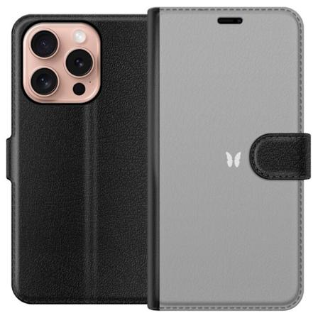 Apple iPhone 16 Pro Lommeboketui Grå Sommerfugl