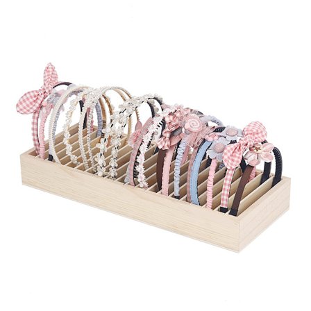 Solid tre holder for oppbevaring av hårbånd, smykkeholder i tre for husholdning