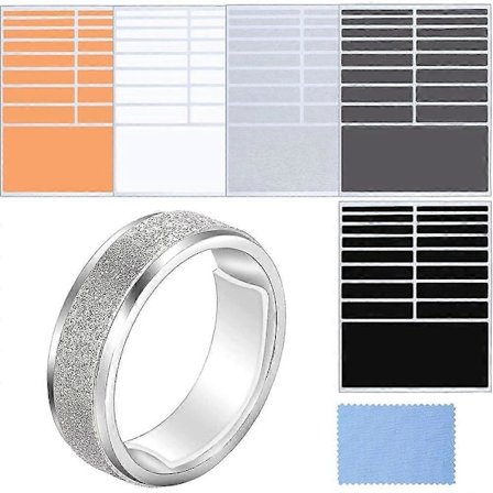 Sormuksen koon säätäjä Löysien sormusten säätäjä Näkymätön sormuksen pienennin puhdistusliinalla leveiden sormusten kiinnitykseen, 5 arkkia IVI