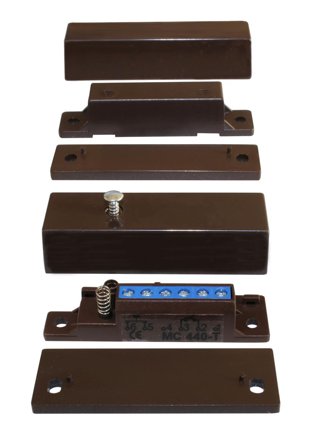 Alarmtech MC 440-TB Magnetkontakt utanpåliggande, 1 öppnande kontakt Brun, Larm & säkerhet