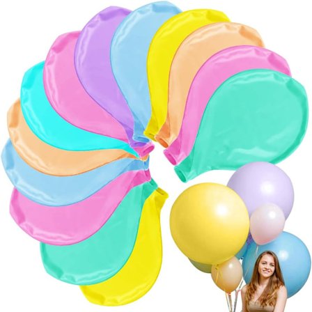 Kæmpe Macaron Balloner, 50 stykker, 45 cm, store latexballoner, 45,7 cm, macaron balloner, til fest, fødselsdag, bryllup, dåb, eksamen,