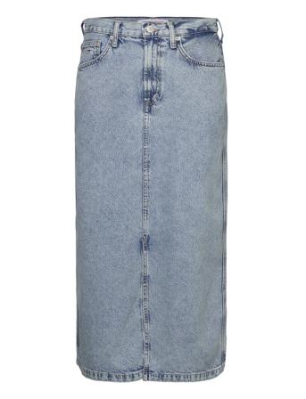 Claire Hr Midi Skirt Dg4014 Knelangt Skjørt Blå Tommy Jeans*Betinget Tilbud