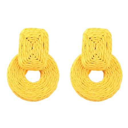 Raffia Runda Örhängen, Rotting Hoop Dangle Öra