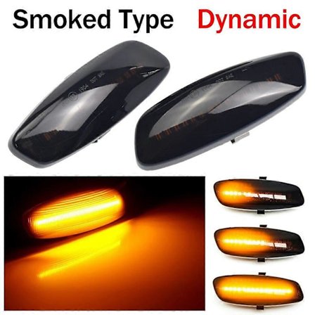 2 stk. Dynamisk Sidespejl Blinklys til Peugeot 207 308 3008 5008 RCZ Sekventiel LED Blinklys [db]