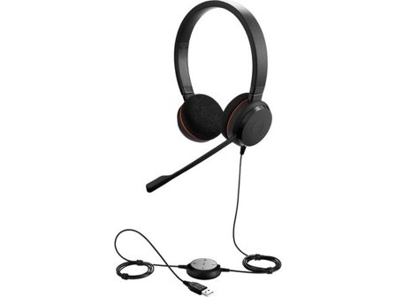 JABRA Headset Evolve 20 MS stereo USB-A - Lyreco - Kontorsmaskiner - Headset och telefoner - Headset - Sladd
