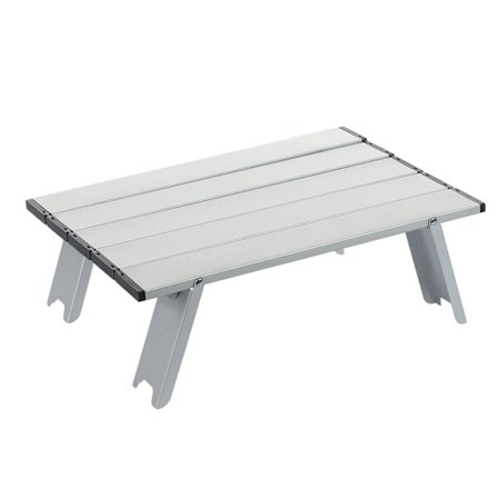 Litet hopfällbart bord för utomhusbruk, aluminiumlegering, bärbar campingbord, hopfällbart bord för strandpicknick, silver