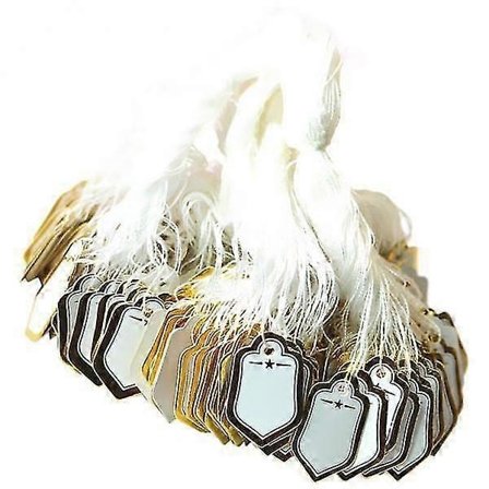 3x500 stk. detailhandel bundet på snor etiket smykke display tøj prismærker