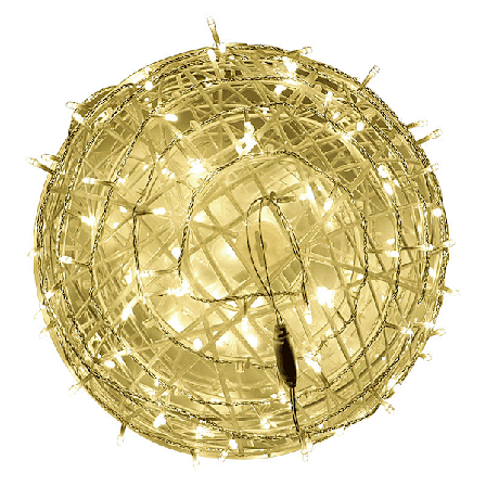 LED-kule lys med slips, utendørs hengelys for trær, landskapsbelysning sepak takraw trelys, regntett jernramme kulelys (300MM)