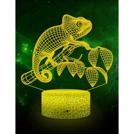 WJ 3D Kameleon Natlampe LED Lampe Illusion 16 Farve Skiftende Fjernbetjening Bord Dekoration Lamper Fødselsdag Gave Akryl Base USB Kabel Legetøj