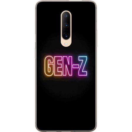 Kompatibel Mobilcover til OnePlus OnePlus 7 Pro Neontekst Gen Z i farverigt lys mod en mørk baggrund i moderne digital stil
