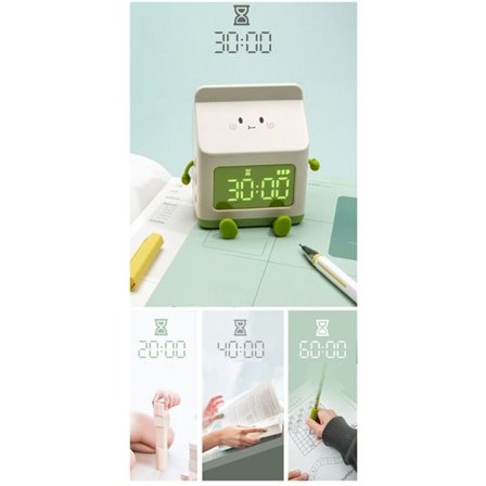 Maitopakkaus Tuuli Herätyskello Maitopakkaus Elektroninen LED Älykäs Kello Makuuhuoneen Yöpöytä Asunnon Opiskelijakello Ruskea