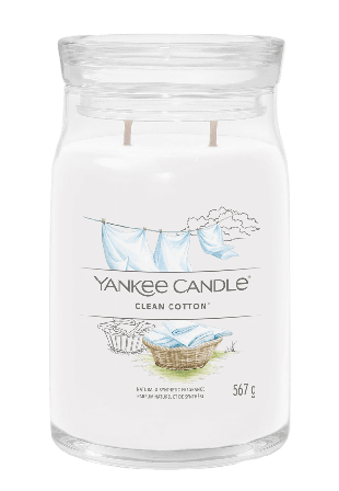 Yankee Candle Signature Large Jar Clean Cotton Ljus & ljusstakar Vit 568 g