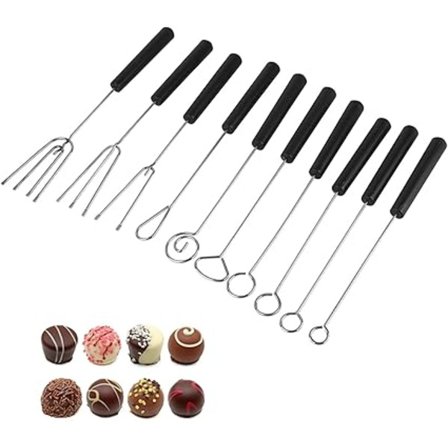 10 stk. Sjokolade Dyppesett, Fonduegafler i Rustfritt Stål Sjokolade Dyppegaffel DIY Dekorasjonsverktøy