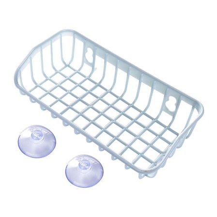 Enkelt vask afløbskurv køkken opbevaringshylde med sugekop badeværelse stand hjem dekoration opbevaring køkken gadgets 1 stk tilfældig farve