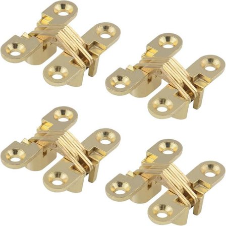 Skjulte hængsler, krydshængsler, usynlige hængsler, 180 graders folde dør usynlige krydshængsler til møbler, trædør, skab, 4-pak-FA-