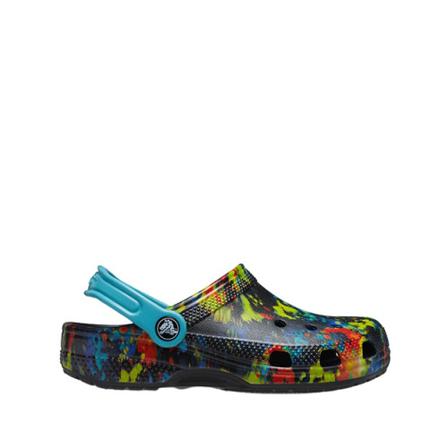 Crocs, Klapki Classic Tie Dye Graphic Clog 206995 Turq Tonic/Multi Czarny, Kobieta, Rozmiar: 38 EU