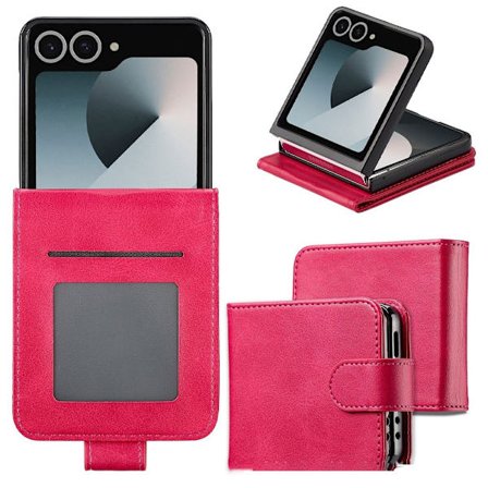 Samsung Galaxy Z Flip 5 puhelin kotelo, taitettava suojakuori, ruusunpunainen