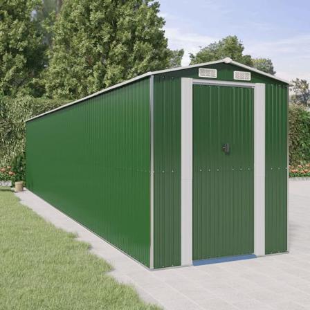 Vidaxl Trädgårdsskjul Grön 192x938x223 Cm Galvaniserat Stål Grön