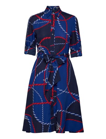 Lauren Ralph Lauren | Rope-Print Crepe Shirtdress | 40