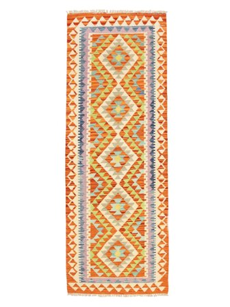 Kelim Afghan Old Style Vloerkleed Handgeweven 78X210 Tapijtloper Oranje/Bruin Afghanistan