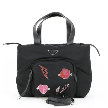 Prada Vintage, Pre-owned Handbag Zwart, Dames, Maat:ONE Size,nylon