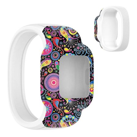 Garmin Vivofit Jr 3 cool pattern silicone watch strap - Colorful Flower / Size: L