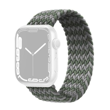 Apple Watch Series 8 (45mm) / Watch Ultra elastisk nylon-urrem - Grå / Grøn Størrelse: Xl