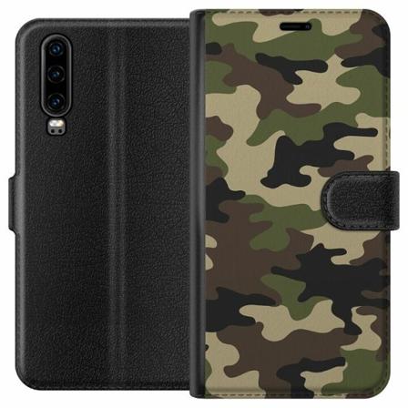 Huawei P30 Plånboksfodral Woodland Camo