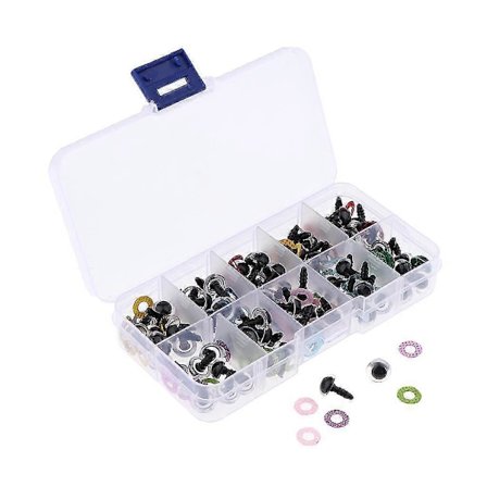 100 Stycken Plast Säkerhetsleksaksögon Uggleögon Med Glitter Nonwoven Bricka 10mm