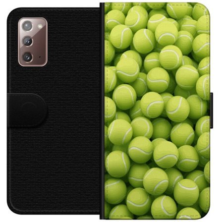 Kompatibel Tegnebogsetui til Samsung Samsung Galaxy Note20 Mønster af grønne tennisbolde i høj detalje, sporty motiv med gentagende tekstur og stæ