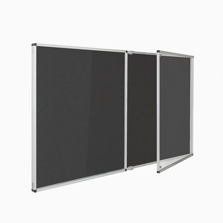 Fire-retardant tamperproof noticeboard, 2400x1200 mm, charcoal
