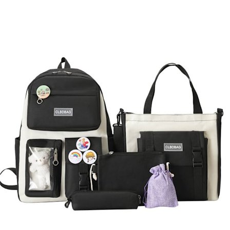 Studenterrygsæk folkeskole rygsæk mellemskole gymnasium studerende stor kapacitet kvinders rygsæk mellemskole skolepige rygsæk - sort