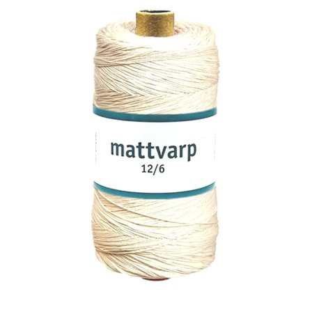 Hobby365s Ekstra Sterk Bomullsrenning til Tepper 12/6 Ubleket 500 gr / rull Natur