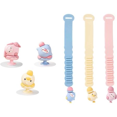 6 st (rosa + blå + gul) tecknad toalettstolshållare undvik