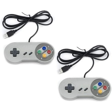 2-pakning kablede USB-kontrollere - Kompatible med SNES-emulatorer - Retro Gaming Joypads Gamepad - Egnet for Gaming PC, datamaskin, bærbar PC{REN}