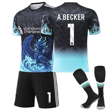 2025-2026 Liverpool Special Anniversary Edition Blå Fotballdrakt med Sokker No.1 A.BECKER