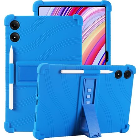Mjukt silikonskal för Xiaomi Redmi Pad Pro 12.1, Stöttåligt med Ställ, Blå