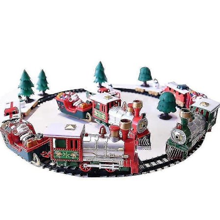 juletog sæt elektrisk jernbane tog sæt julemand tog ornament