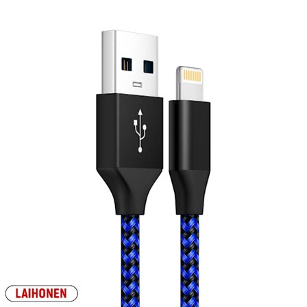 LAIHONEN USB-kabel för iPhone 5 6 7 8 Plus X XS XR 11 12 13 14 Pro Max SE 1m 2m 3m Lång Kort iOS Data Laddare Sladd Snabbladdning