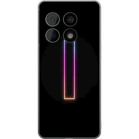 Kompatibelt Mobildeksel til OnePlus OnePlus 10 Pro Minimalistisk neonbokstav I i regnbuefarger mot mørk bakgrunn