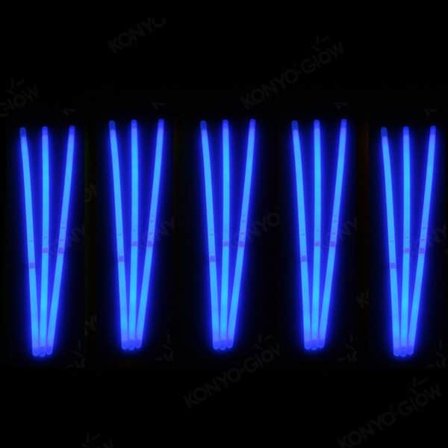Självlysande armband 100-pack med blå färg – 200 mm ljusstavar med långvarig lyskraft