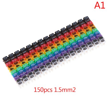 Kabelmarkører Farverig C-Type markør nummermærkat til ledning