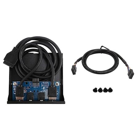 3.5'' 2 USB3.0 A Hub + HD Audio till 20Pin Header Floppy Frontpanel