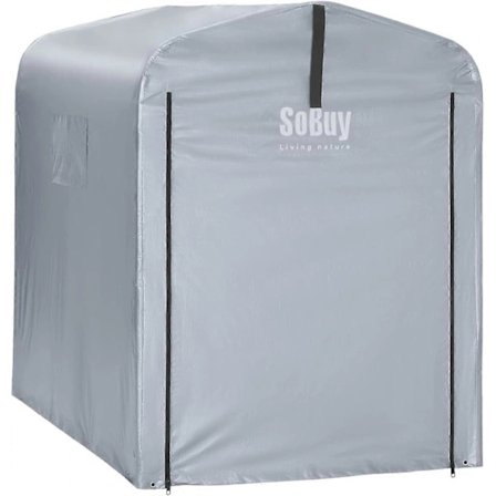 Sobuy Vandtæt Beskyttelse Udendørs Cykel Cykelovertræk Presenning Bærbart Motorcykeltelt Taghave Skur Beskyttelse, SDA11-SIL